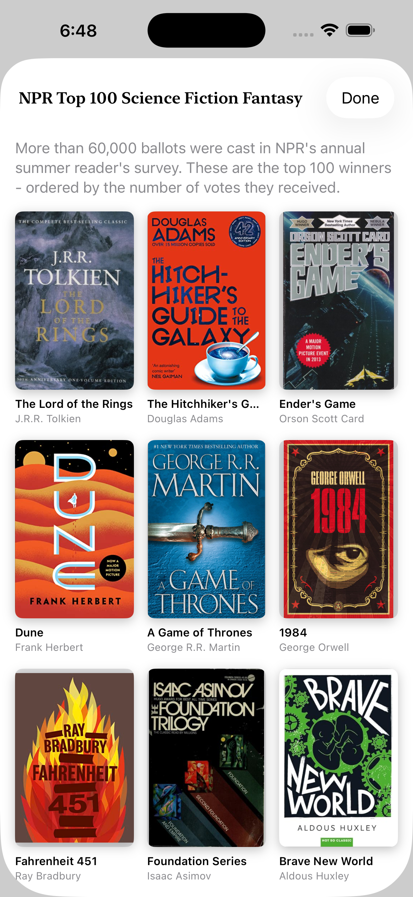 Curated lists from Hardcover